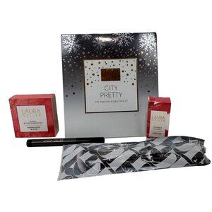 NEW Laura Geller City Pretty Eye Shadow & Mascara Regal Lipstick & Kajal Eyeline